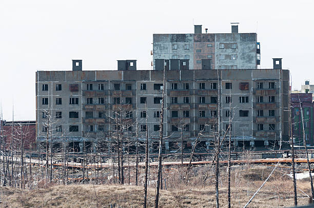 istock Derelict high-rise building in Norilsk. 547012672