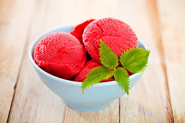 istock Strawberry ice cream in blue bowl 547014516