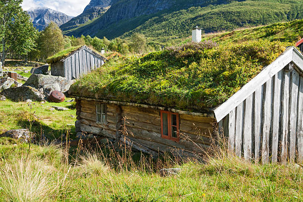 istock Norwegian house with grass roof 547014538