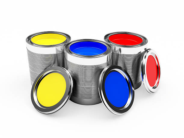 istock Open banks with colorful paints on white 547015260
