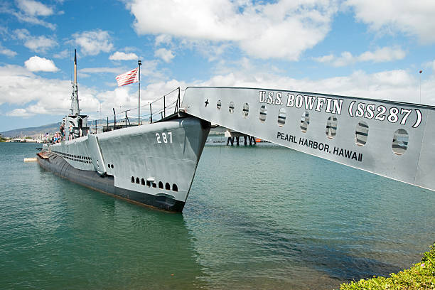 okręt podwodny uss bowfin w muzeum pearl harbor - submarine navy usa military zdjęcia i obrazy z banku zdjęć