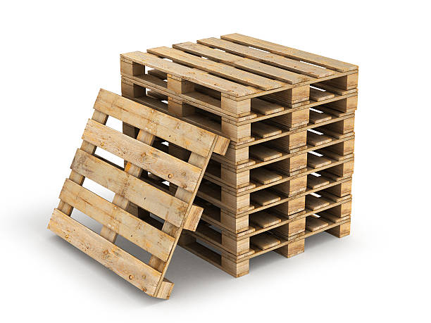 istock Wooden pallet. Isolated on white.3D illustration. 547017642
