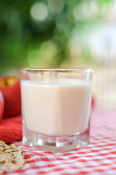 milk in the glass stock photo