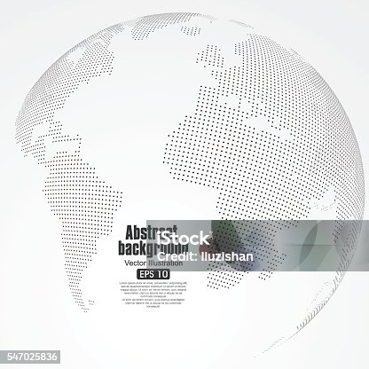 istock Three-dimensional abstract planet, dots, representing the global, international meaning. 547025836