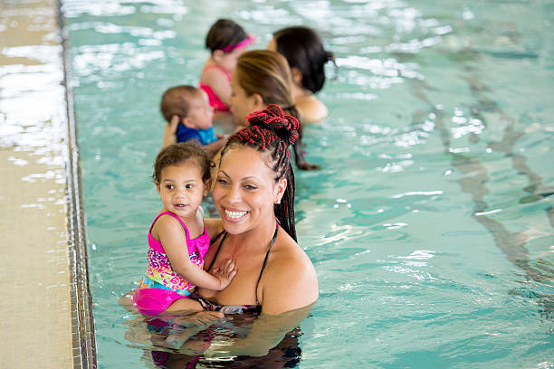 istock Little Girl in the Pool with Her Mom 547026864