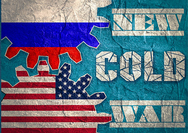 Russia confrontation United States America concept Cold War