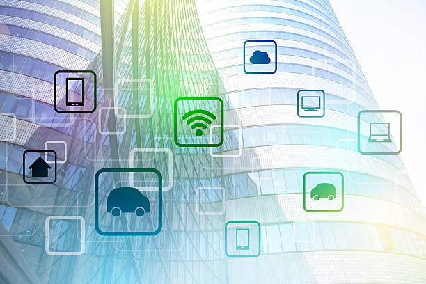 istock modern architecture exterior and wireless communication network, Internet of things 547032040