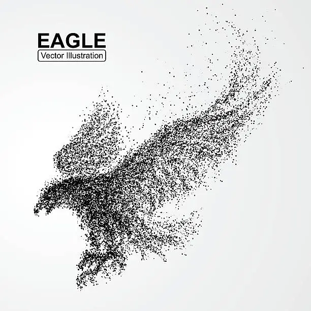 Vector illustration of Particle Eagle, vector illustration composition