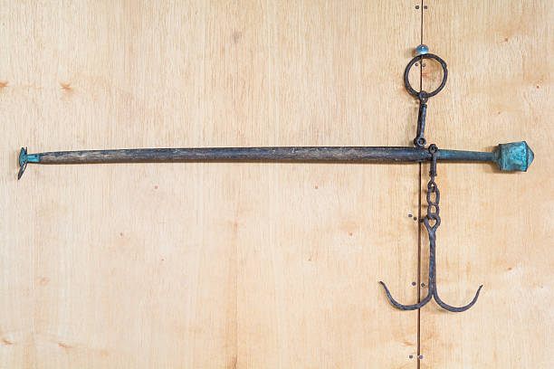 antique weighing a kilo Collection hanging on wooden wall