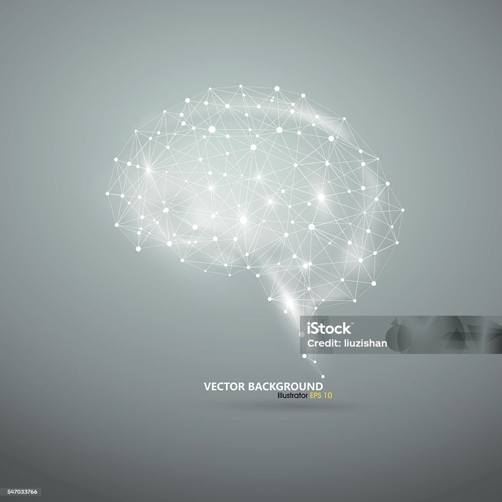 Brain Line Pattern The Brain Pattern Of Dots And Lines Stock Illustration - Download Image ...