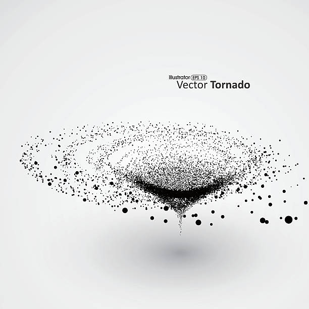 ilustraciones, imágenes clip art, dibujos animados e iconos de stock de tornado vectorial, efectos de partículas. - tornado hurricane storm disaster