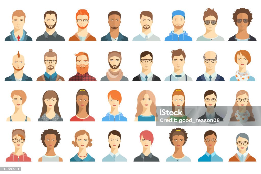 Set of avatar icons. Portraits. Set of avatar icons. Avatar stock vector