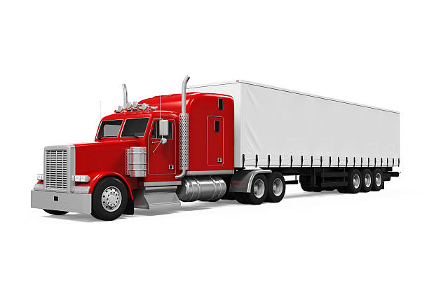 istock Red Trailer Truck 547037890
