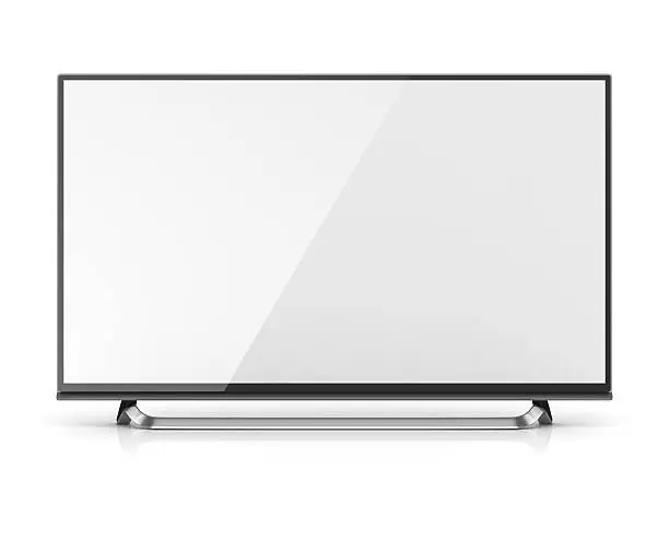 Blank screen 4k hd television , This is a 3d computer generated image. Isolated on white.
