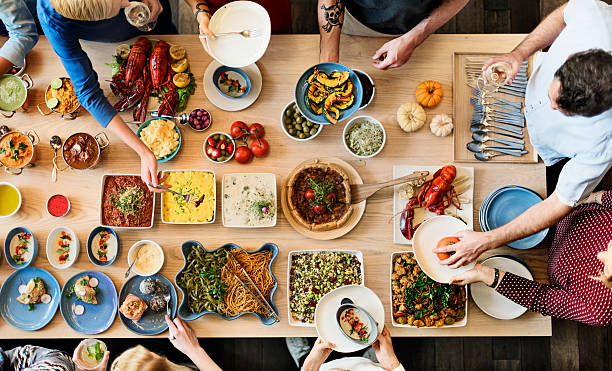 istock Friends Party Buffet Enjoying Food Concept 547043874