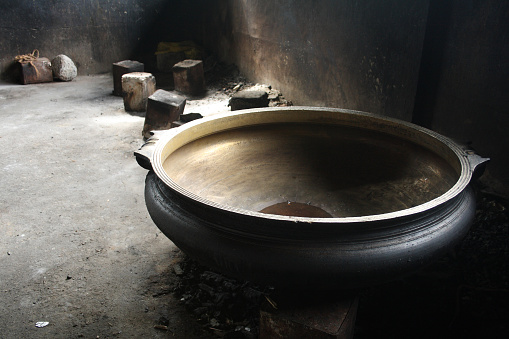 Old fashioned Indian brass kitchen vessel