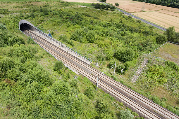 istock Tunnel entrance ICE highspeed railroad track 547050372