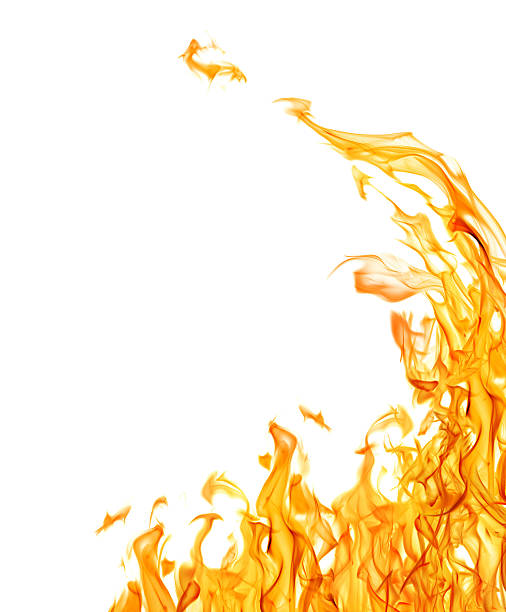 dark yellow flame corner isolated on white orange flame corner isolated on white background flame sparks stock pictures, royalty-free photos & images