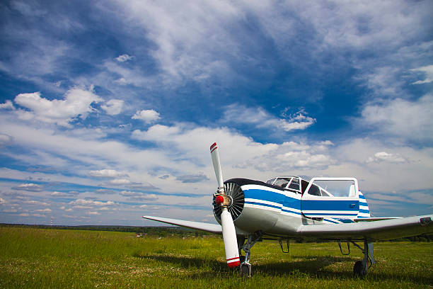 istock Propeller plane on the aerodrome 547051620