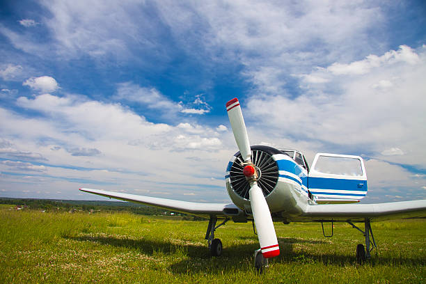 istock Propeller plane on the aerodrome 547051722