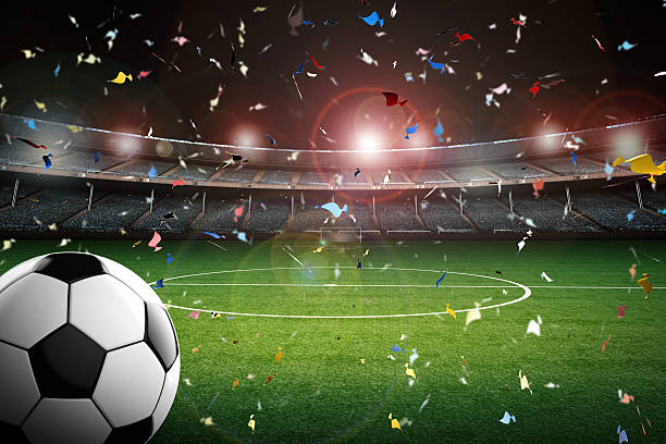 istock soccer ball with stadium 547054070