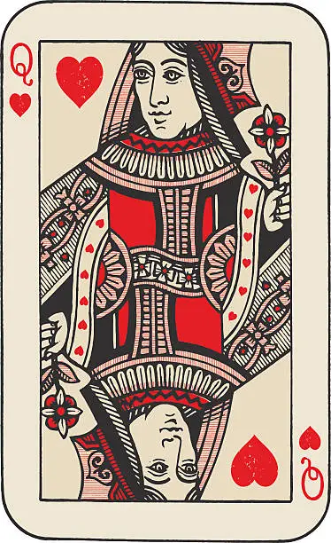 Vector illustration of Queen of Hearts
