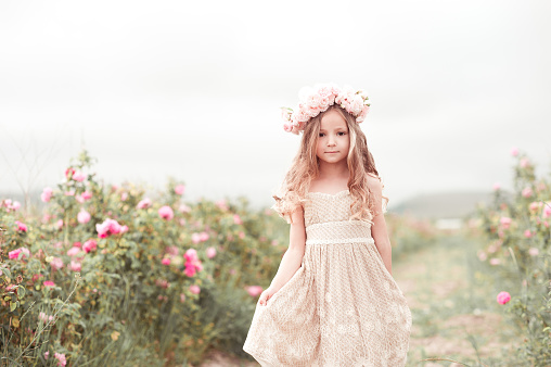 Cute kid girl outdoors