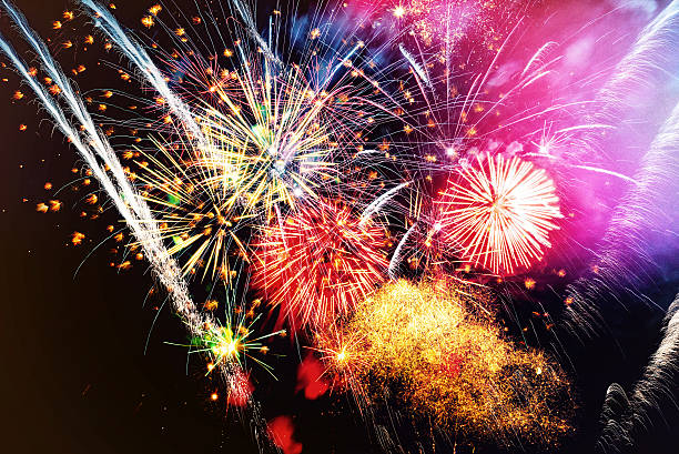 istock vibrant colorful fireworks on black sky 547127706