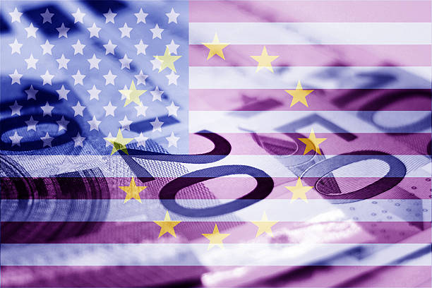 istock USA flag, EU flag and euros 547128688