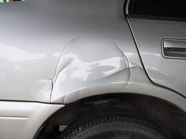 istock car has a dented rear bumper after an accident 547133000