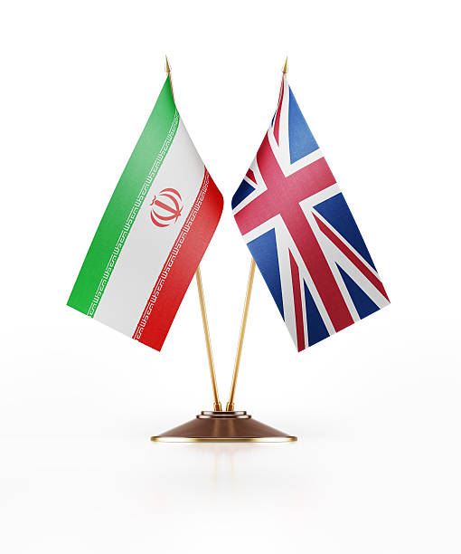 istock Miniature Flag of Iran and  Great Britain 547135730