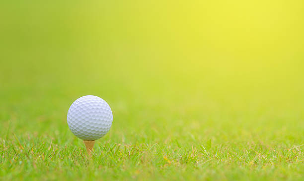 istock Close up of golf ball on tee at golf course 547137228