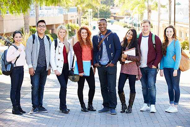 istock Portrait Of University Students Outdoors On Campus 547139360