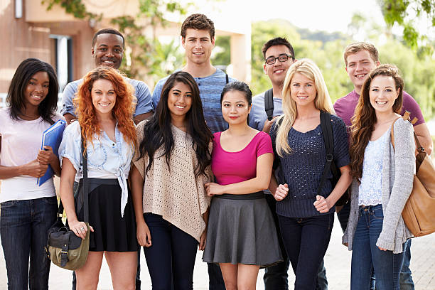 istock Portrait Of University Students Outdoors On Campus 547139974