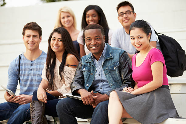 istock Portrait Of University Students Outdoors On Campus 547140144