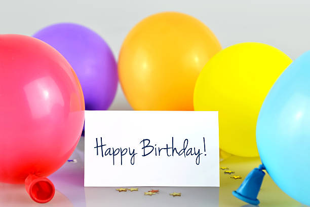 istock Happy Birthday card and balloons 547140636