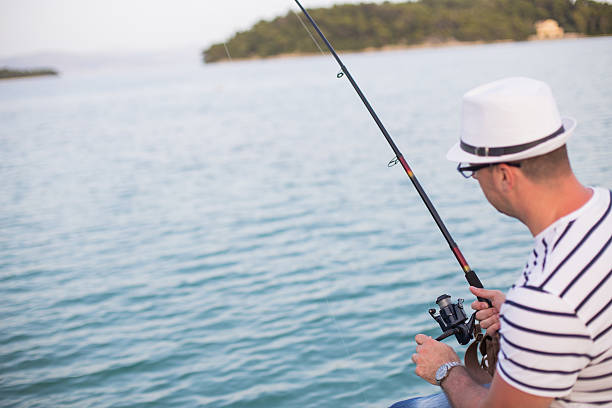 istock Man fishing on a dock 547142138
