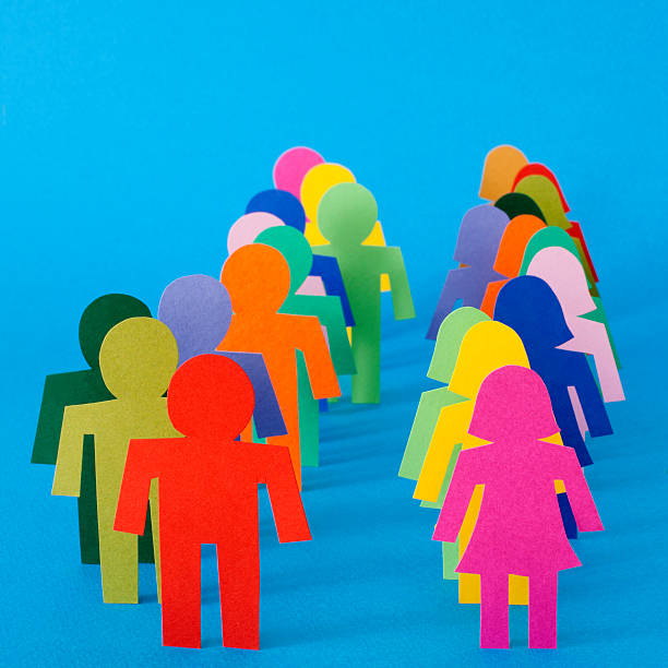 istock Men and women in a row 547142330