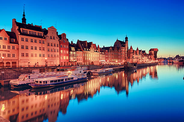 istock Waterfront of Gdansk in Poland by night. 547143386