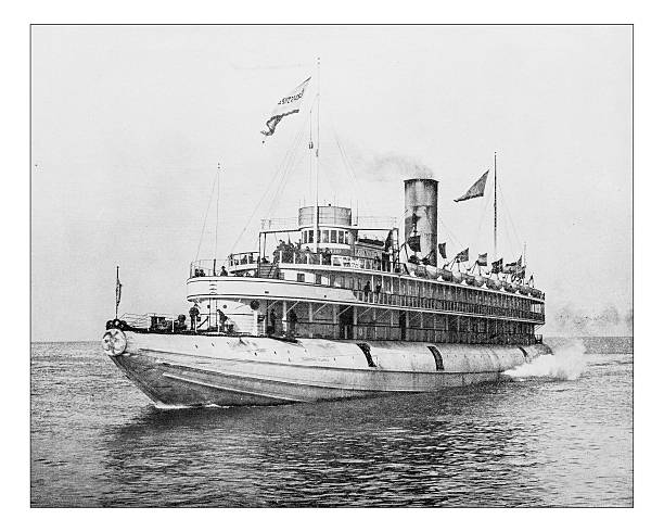 Antique photograph of of a 19th century steamboat, called 