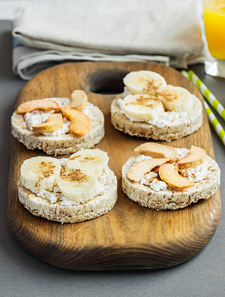 istock Vegetarian bread with filling on a cutting board with jui 547146326