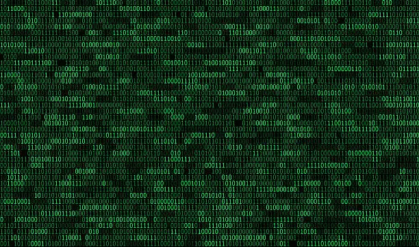green binary code tech background