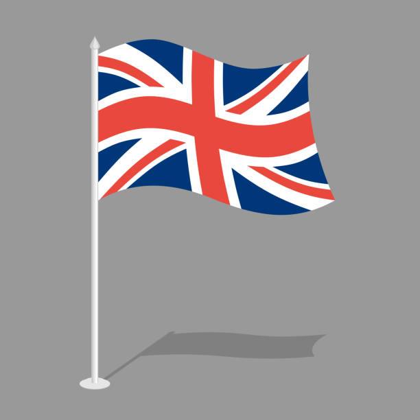 Great Britain Flag. Official national symbol of  United Kingdom vector art illustration