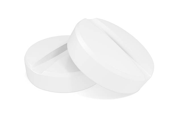 istock Two pills close-up isoleted on white background. 3d illustration 547154238