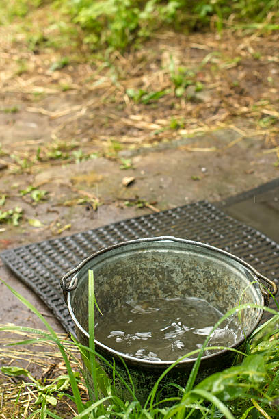 istock metallic bucket with pure drinking water stands on the footpath 547154982