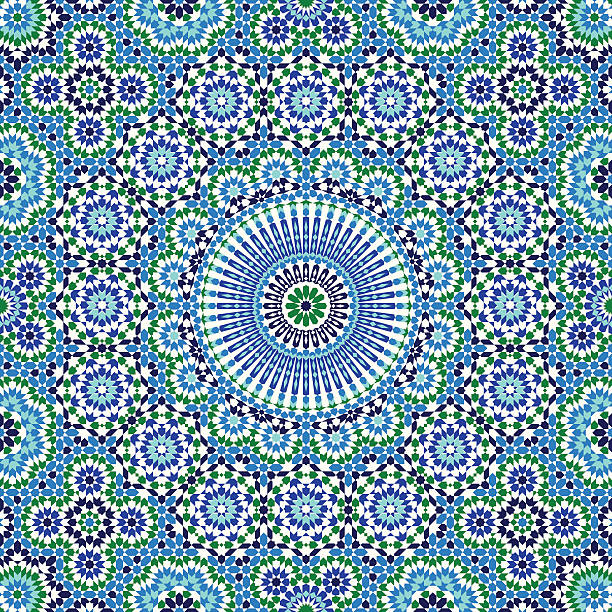 ilustrações, clipart, desenhos animados e ícones de marrocos padrão sem emenda. fundo islâmico árabe tradicional. elemento de decoração de mesquita. - marrocos
