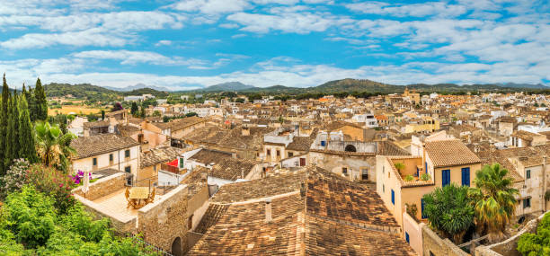 View over the roofs of the old town of Arta stock photo