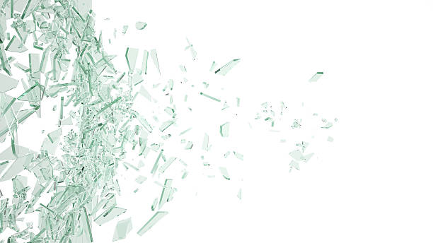 istock Broken glass isolated on white backgorund. 3d illustration 547156378