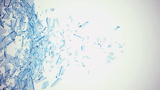 istock Abstract broken blue glass into pieces isolated on white background 547156444