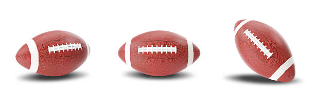 istock Set rugby american ball isolated on white background. 3d illustration 547157324
